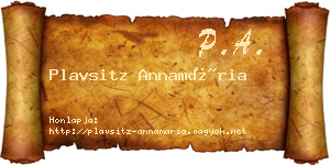 Plavsitz Annamária névjegykártya