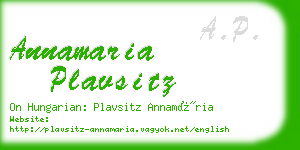 annamaria plavsitz business card